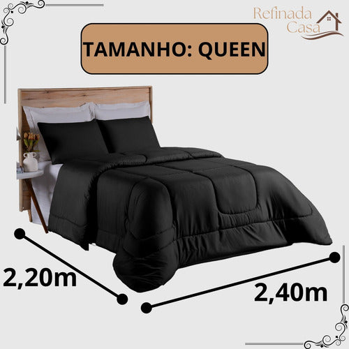 Edredom Queen Percal 400 Fios Grosso Super Casal Tamanho Hotel