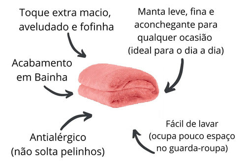 Cobertinha Manta Soft Antialérgica Solteiro Macia
