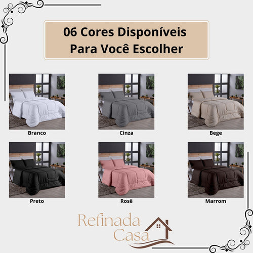 Edredom Queen Percal 400 Fios Grosso Super Casal Tamanho Hotel