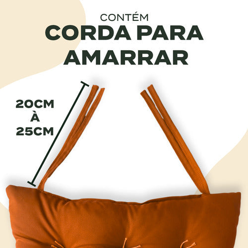 Jogo 4 Assentos Futon 40x40cm Liso Almofada Cozinha Oxford