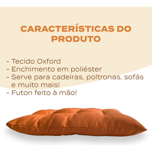 Jogo 4 Assentos Futon 40x40cm Liso Almofada Cozinha Oxford
